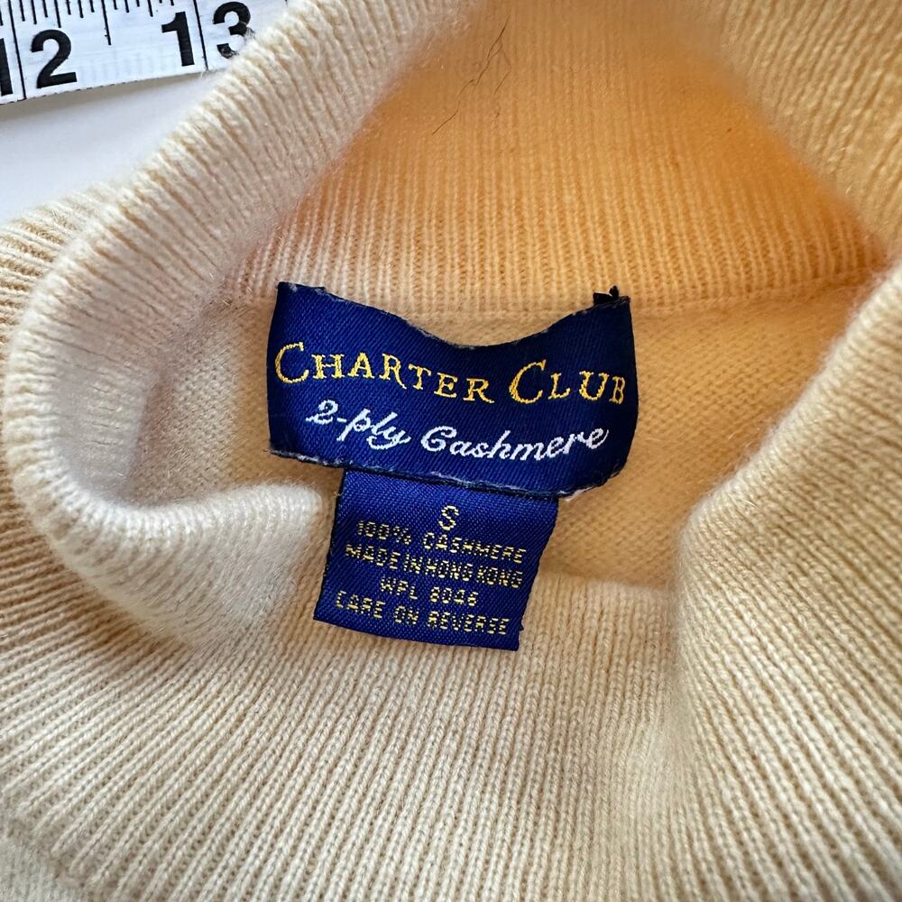 Charter Club Pastel Yellow 100% Cashmere Turtleneck Cozy Sweater Quiet Luxury - Picture 8 of 13